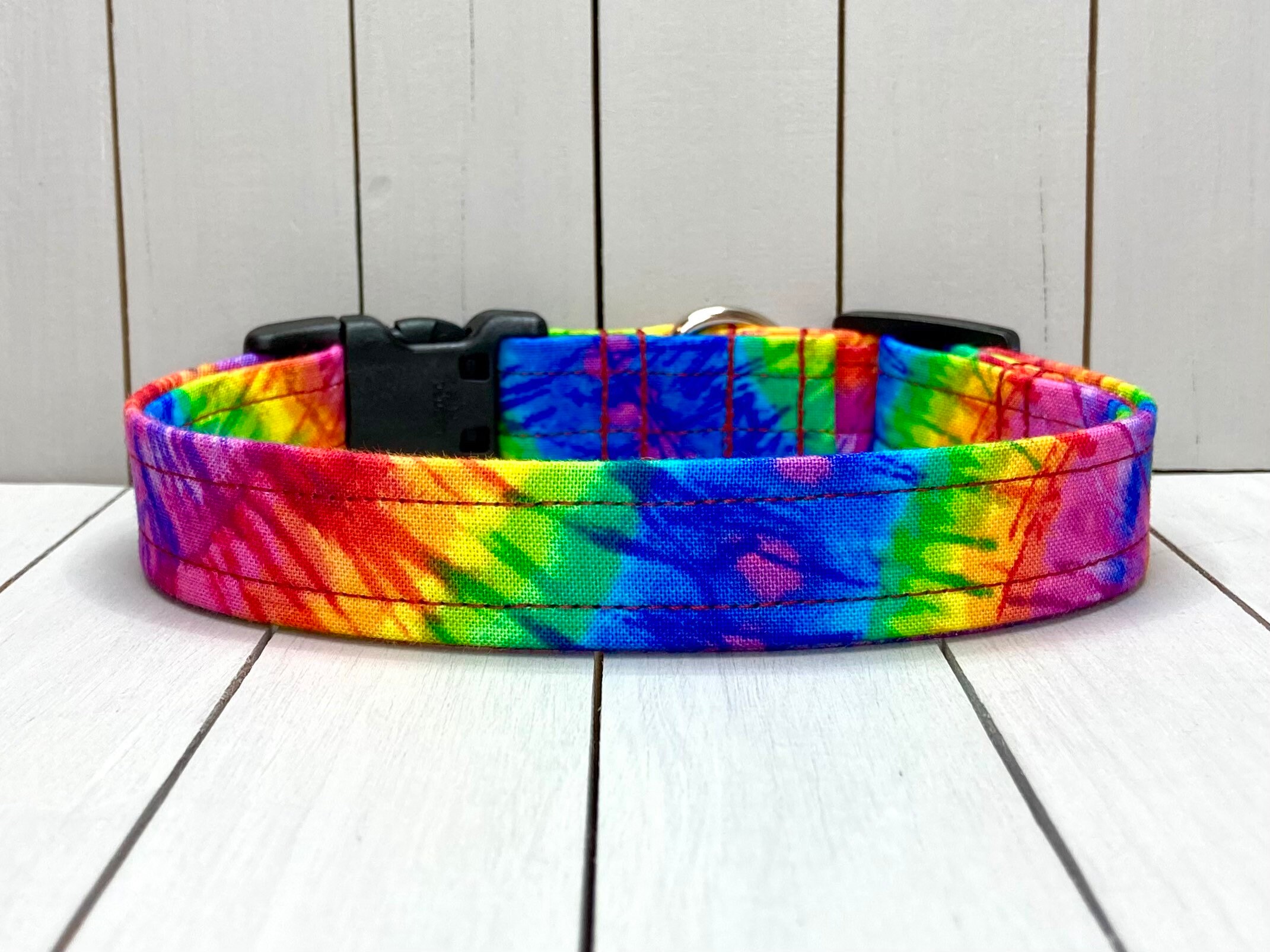Tiedye Dog Collar Handmade Fabric Covered Nylon bing Etsy