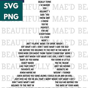 Got What I Got Lyric Guitar SVG PNG Song Digital Download
