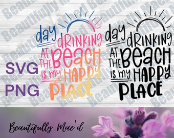 Day Drinking Beach SVG PNG | Girls Trip Vacation (Digital Download)