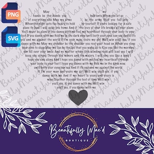 Dance With Me Lyric Heart SVG PNG Song Digital Download
