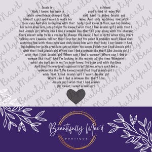 Jessie's Girl -  Lyric Heart SVG PNG Song Digital Download