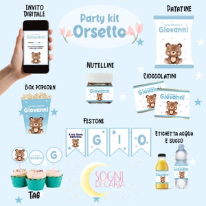Party kit orsetto bomboniere confetti compleanno battesimo