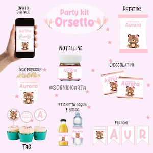 Party kit orsetto bomboniere confetti compleanno battesimo