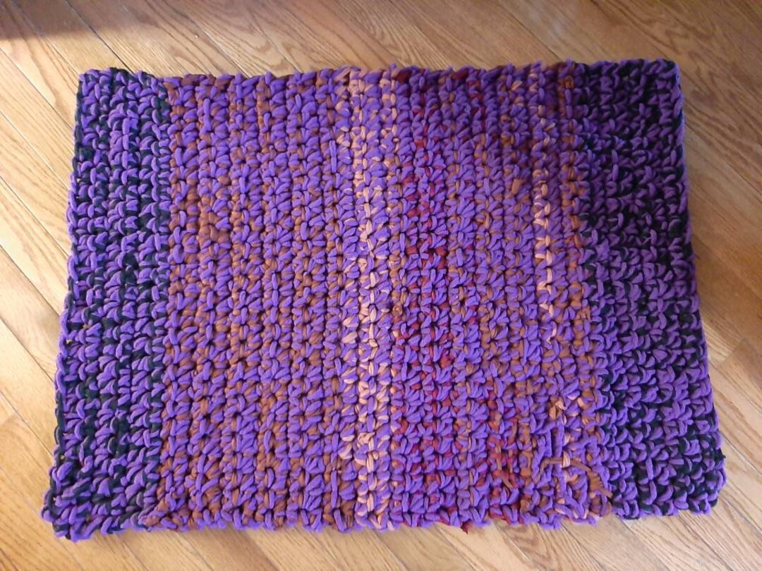Purple Rag Rug Very Soft 32x24 Etsy