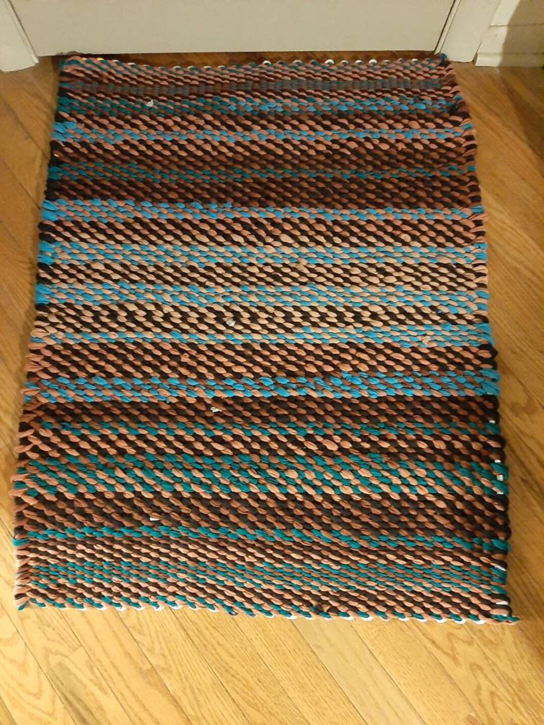 Twined Rag Rug 32x26. - Etsy