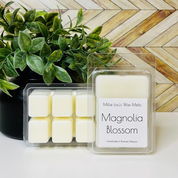 Magnolia Blossom Wax Melts, Strong Scented & Long Lasting, Spring Summer Scent