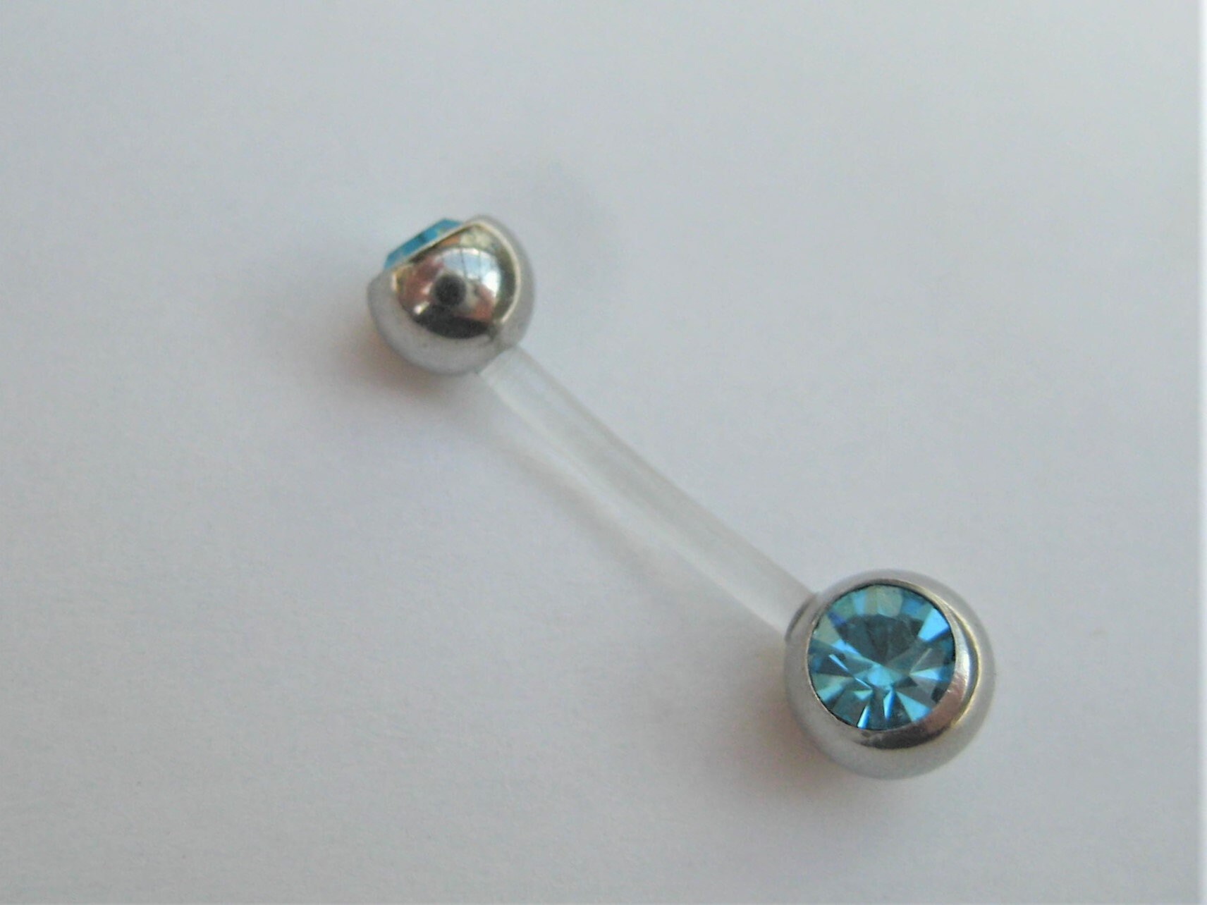 Double Gem Bioflex Belly Bar, 6mm to 50mm - Etsy UK