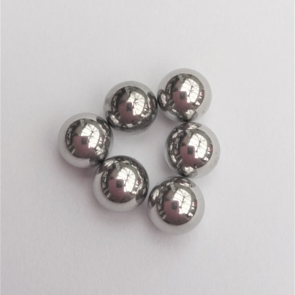 Set of 6 Spare Steel Top Balls for Belly Bar 5mm, 4mm, 3mm(tiny)