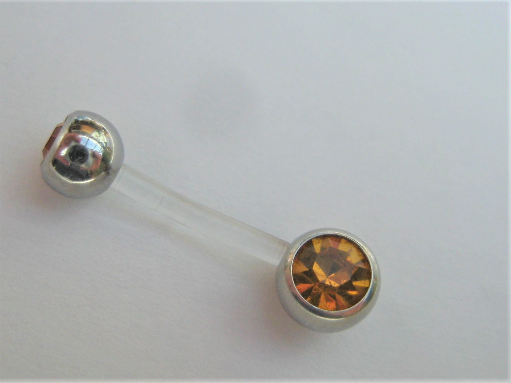 Double Gem Bioflex Belly Bar, 6mm to 50mm - Etsy UK