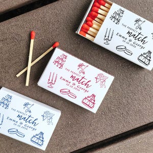 50 Wedding Matchbooks Favors Wedding Souvenirs Personalized Wedding Favors Custom Sketch Matchboxes Bachelorette Matches The Perfect Match