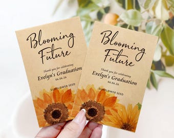 Graduation Sunflower Seed Packets/Bulk Graduation Seed Gift/Graduation Thank You Gifts/Graduation Party Decorations/Graduation Party Favors