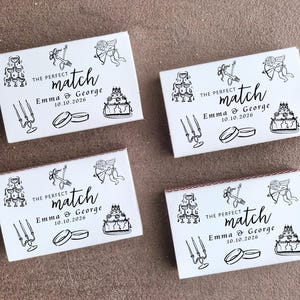 Custom Match Boxes in Bulk Wedding Favors Custom Sketch Matchbooks The Perfect Matches Wedding Souvenirs Personalized Wedding Favor Matches