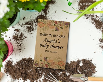 Baby Shower Wildflower Seed Packet, Baby in Bloom Seed Favors, Baby Shower Party Favor, Custom Baby Shower Guest Gifts