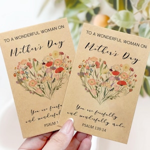 50-1000 Mother's Day Church Favor Gift, Bulk Seed Packet Favors, Floral Mother's Day Bible Verse Wildflower Seed Packets, Sustainable Gift