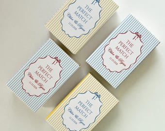 Personalized Wedding Matchboxes, Custom Names & Date, Striped Bridal Favors, Wedding Guest Gifts, Perfect Keepsake for Guests