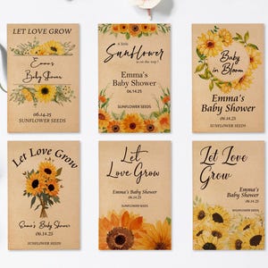 Baby in Bloom Seed Envelope with Seeds Included Sunflower Seed Packets Baby Shower Favors Personalized Baby Shower Favors for Guests in Bulk
