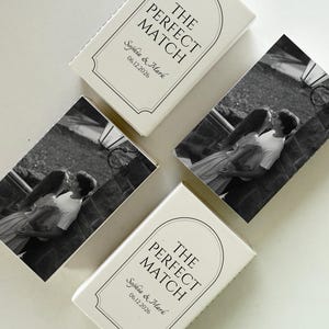 The Perfect Match Wedding Matchbox Wedding Favors for Guests Wedding Matchbooks Personalized Matches for Engagement Party, Bridal Shower