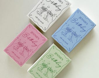 Personalized Birthday Match Boxes/Custom Birthday Party Favor Matches/Personalized Matches for 30th Birthday Party Decor/Dirty Martini Theme