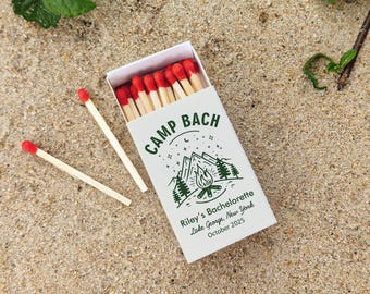 Camp Bachelorette Matchboxes/Bachelorette Party Favors/Camp Bach Matchbook Favors/Girls Weekend Favors/Lets Get Lit Bachelorette Party Favor