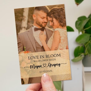 Wedding Seed Packet Love in Bloom Wedding Seed Favor Personalized Seed Packet for Wedding Guest Commitment Favors Seed Envelopes