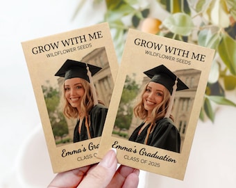 Personalized Photo Graduation Seed Packet Unique Graduation Announcement Party Favor Congratulate Graduation Gift Seeds of Success Envelope