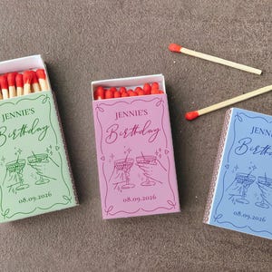 Custom Birthday Matches/Custom Birthday Matchbooks/Personalized Matches for 30th Birthday Party Decor/Dirty Martini Birthday Party Favors