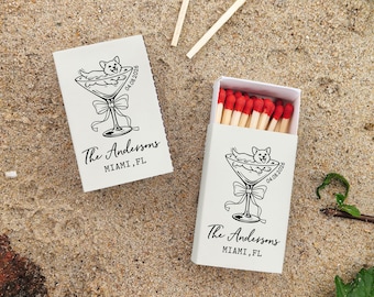 Custom Matchbooks Wedding Favors, Personalized Dog Sketch Matchbook, Bulk Bridal Shower Favors & Engagement Gifts, Rehearsal Dinner Matches