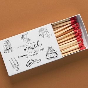 Custom Sketch Matchboxes Wedding Favors Custom Matchbooks Artwork Wedding Souvenirs Personalized Wedding Favor Matches The Perfect Match