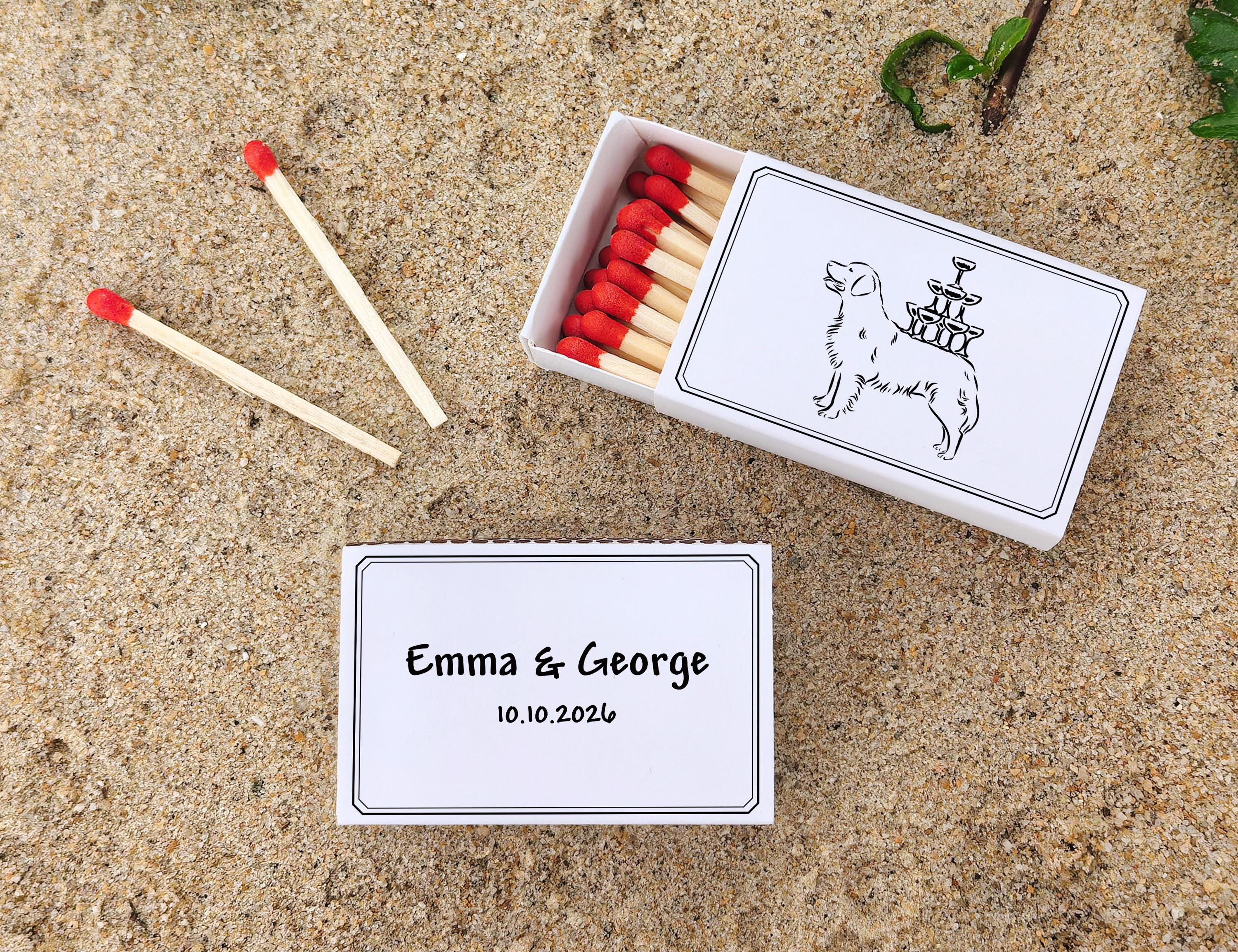 Custom Dog Wedding Matchbook, Coupe Tower Dog Matchboxes, Personalized Dog Cocktail Wedding Decor, Engagement Matchbox, Bridal Shower Favor