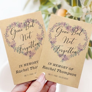 Custom Wildflower Seed Packets Funeral Favors Personalized Seed Packets for Celebration of Life Memorial Service Favor Memorial Seed Packets