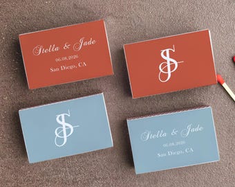 Custom Wedding Matches Box, Personalized Matchbooks Favors for Wedding guests, Reception Table Decor, Bridal Shower Favors & Elegant Party
