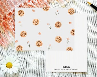 Postkarte Zimtschnecken | Blumen | Hygge | Grußkarte | Frühling | Recyclingpapier