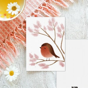 Postkarte Rotkehlchen | Vogel | Grußkarte | Frühling | Recyclingpapier