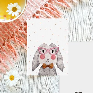Postkarte Osterhase mit Brille | Ostern | Frühling | Grußkarte | retro | Recyclingpapier