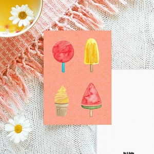Postkarte "Eis" | Grußkarte | Sommer | retro | Recyclingpapier