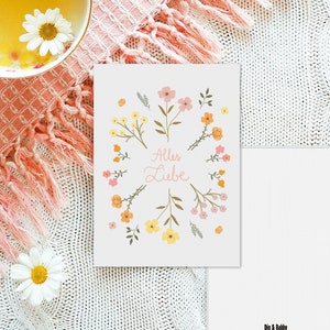 Postkarte Alles Gute | Blumen | skandinavisch | Grußkarte | Frühling | Recyclingpapier