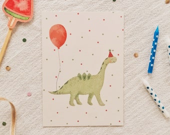 Einladungsset Dino  personalisierbar | Geburtstagseinladung | Kindergeburtstag | Postkarte | Recyclingpapier