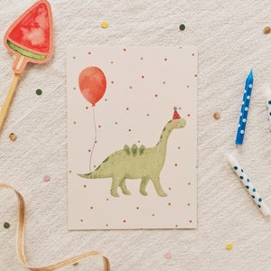 Personalized Dino Invitation Set | Birthday Invitation | Children's Birthday | Postcard | recycled paper