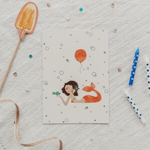 Einladungsset Meerjungfrau personalisierbar | Geburtstagseinladung | Kindergeburtstag | Postkarte | Recyclingpapier