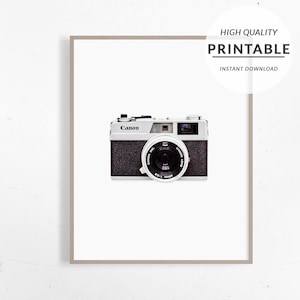 Vintage Camera Print, Polaroid Poster, Printable Camera, Retro Polaroid, Retro Wall Print, Camera Wall Art, Digital Print, Instant Download