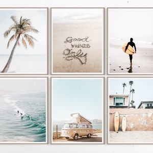 Set of 6 Prints, Beach Prints Set, Boho Beach Decor, Coastal Wall Print, Print Wall Gallery, Beach Decor, Printable Poster Set, Bundle Print