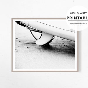 Surf Print, Surfboard Print, Surf Poster, Beach Wall Art, Black And White, Coastal Prints, Beach Poster, Printable Art, Digital Download