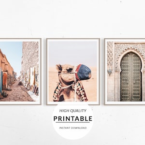 Set 3 Print Moroccan, Boho Wall Decor, Arabic Set Print, Boho Gallery Set, Morrocan Decor, Living Room Art, Morocco Print, Digital Print