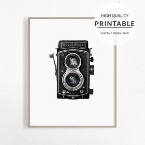 Vintage Camera Print, Polaroid Poster, Printable Camera, Retro Polaroid, Retro Wall Print, Camera Wall Art, Digital Print, Instant Download