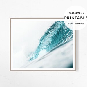 Ocean Wave Print, Wave Poster, Surf Print, Coastal Print, Bleu Water Print, Seascape Print, Boho Print, Tropical Print, Printable Ocean Art