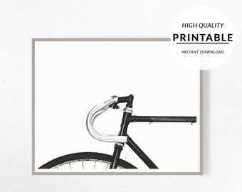 Bike Wall Art, Bicyle Wall Art, Bike Print, Minimalist Bike, Modern Minimalist, Scandinavian Print, Printable Wall Art, Black And White