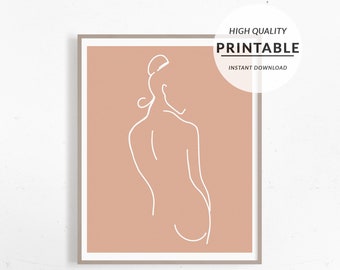Poster di terracotta, Disegno della linea femminile, Poster femminista, Poster femminismo, Poster telecharger, Poster minimalista, Salone decorazione