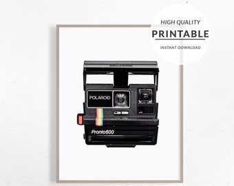 Vintage Camera Print, Polaroid Poster, Printable Camera, Retro Polaroid, Retro Wall Print, Camera Wall Art, Digital Print, Instant Download