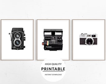 Set de 3 Affiches Minimaliste, Poster Appareil Polaroid, Appareil Photo Vintage, Poster Minimaliste, Affiche Minimaliste, Affiche à Imprimer