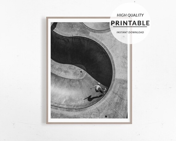 Affiche Skate Board, Photo Skate, Poster Skate Board, Affiche Vintage Skate, Drone Shot, Photo Drone, Venice Beach Poster, A telecharger